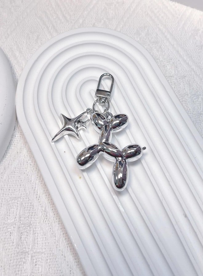 LAEKOU Cute Star Balloon Dog Keychain, Y2K Bag Charms Keychains Accessories for Women, Aesthetic Key Chain for Purse Backpack - Image 3